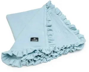 T-TOMI Mušelínová deka s volánikom blue 80 x 100 cm