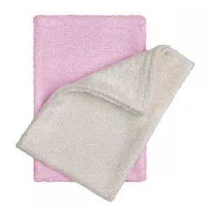 T-Tomi Bamboo Washcloth Natur + Pink hubka na umývanie 14x20 cm 2 ks #133172
