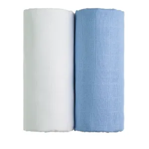 T-Tomi Látkové Tetra osušky, biela + modrá 90x100 cm 2 ks