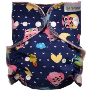 T-TOMI Pant Diaper Changing Set Snaps prateľná nohavičková plienka s vkladacou plienkou Owls 3 - 15 kg 1 ks