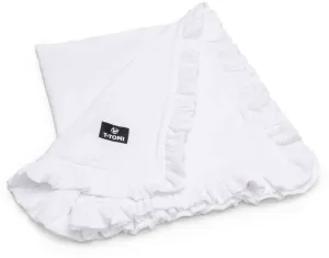 T-TOMI Mušelínová deka s volánikom white 80 x 100 cm