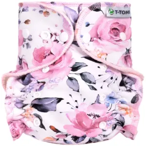 T-TOMI Pant Diaper Changing Set Snaps prateľná nohavičková plienka s vkladacou plienkou Roses 3 - 15 kg 1 ks