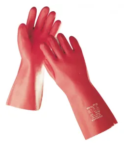 ŠTANDARD rukavice 35cm.máč.v PVC červené - 11