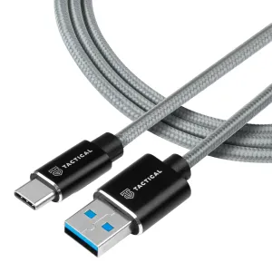 Tactical Aramid extra pevný kábel USB-A/USB-C - 2m - Sivá KP31191