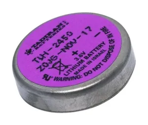 Tadiran Batteries Tlh-2450/p (W/disc) Ltc Battery, 3.6V, 0.55Ah, 1/10C, Pc Pin