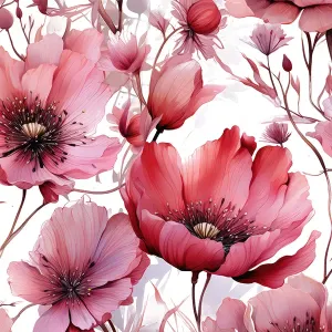Bambusové plátno s bavlnou limitka kvety Ružová krása