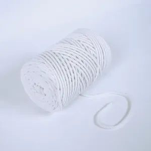Pletená bavlnená šnúra 6mm premium biela