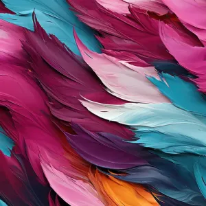 Odevný strečový zamat farebné perie