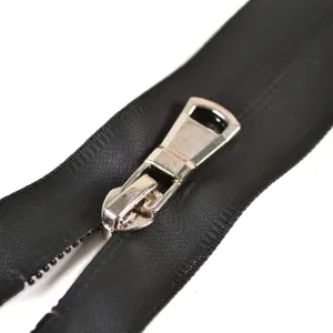 Zips Sarah vodeodolný deliteľný čierny 5mm -  40 cm so strieborným bežcom