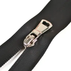 Zips Sarah vodeodolný s dvoma striebornými bežcami 5 mm - čierna 90 cm