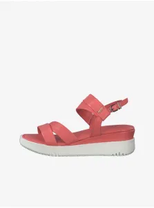 Červené kožené sandále Tamaris #706069