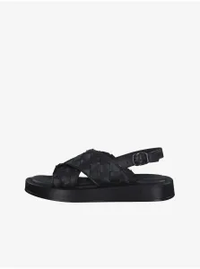 Čierne kožené sandále Tamaris #689680