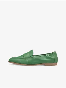 Tamaris women's green leather loafers - Women #9015600