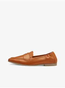 Women's orange leather loafers Tamaris - Women #9084687