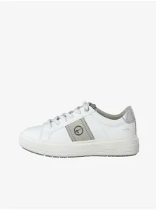 Beige-white sneakers Tamaris - Women #651729
