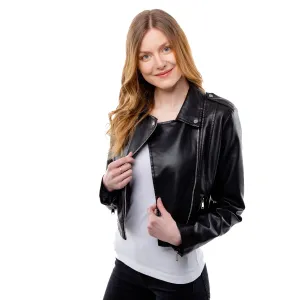 Women's Leatherette Jacket GLANO - Black #978895
