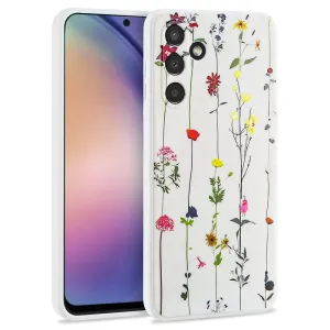 Puzdro Tech-Protect Samsung Galaxy A54 5G, Lúčne kvety - biele