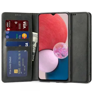 Tech-Protect Wallet knižkové kožené puzdro na Samsung Galaxy A13 4G, čierne