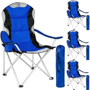 4 Kempingové stoličky čalúnené modré