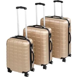 Súprava 3 cestovných kufrov na kolieskach champagne