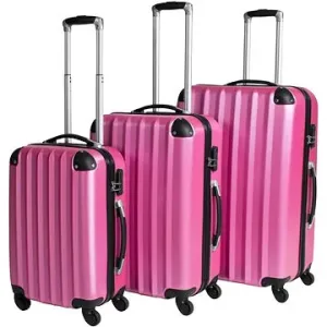 Súprava 3 pevných cestovných kufrov fuchsiová