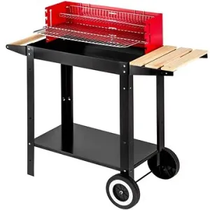 Grilovací vozík na drevené uhlie čierny / červený