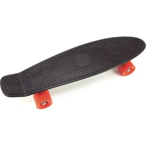 Skateboard - pennyboard 60cm nosnosť 90kg, kovové osi, čierna farba, oranžové kolesá