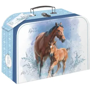 Teddies Školský papierový kufrík Wild Horses, 35 x 23 x 10 cm