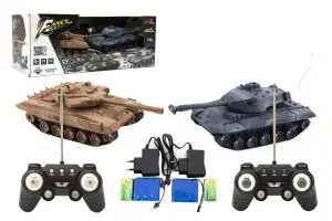 Teddies Tank RC 2 ks 25 cm tanková vojna + nabíjacia súprava 27 MHZ a 40 MHz