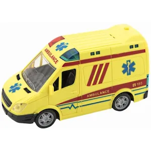 TEDDIES Auto ambulancia plast na zotrvačník a batéria so zvukom so svetlom 20 cm