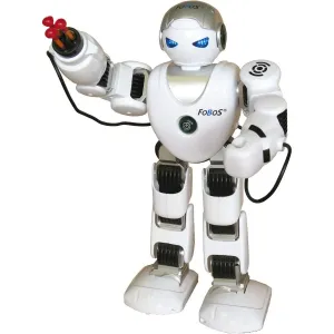 Teddies Robot RC FOBOS plast interaktívny chodiaci 40cm česky hovoriaci na batérie s USB v krabici 31x45x13cm