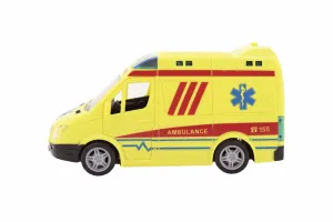 Auto ambulancia 20 cm na zotrvačník so zvukom/svetlom
