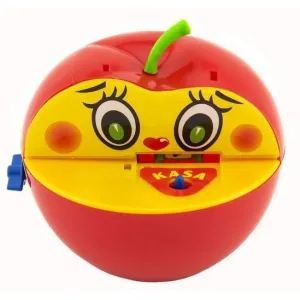 RAPPA - Pokladnička červené jablko s červíkom na kľúčik