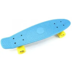 Skateboard - pennyboard 60cm nosnosť 90kg, kovové osi, modrá farba, žlté kolesá