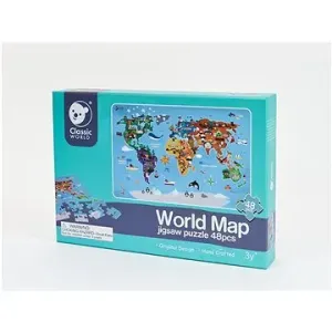 Puzzle Mapa Světa 48 dílků v krabici - autor neuvedený