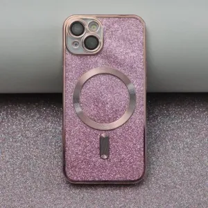Glitter Chrome Mag case for iPhone 15 Plus 6,7" pink