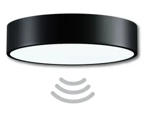 Stropné kúpelňové svietidlo s čidlom Temar CLEO 400 čierna IP54 (Stropné kúpelňové svietidlo s čidlom Temar CLEO 400 čierna IP54)
