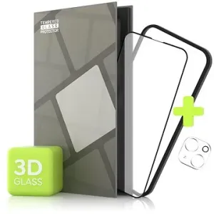 Tempered Glass Protector na iPhone 13, 3D + sklo na kameru + instalačný rámček (Case Friendly)