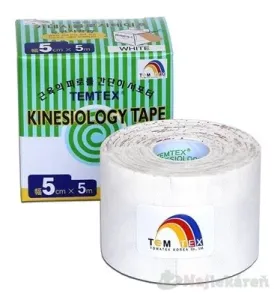 TEMTEX KINESOLOGY TAPE tejpovacia páska, 5cmx5m, biela 1ks