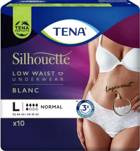 TENA Silhouette Normal Blanc L naťahovacie inkontinenčné nohavičky pre ženy 10 ks