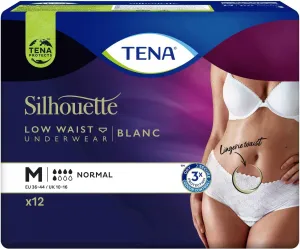 TENA Silhouette Normal Blanc M naťahovacie inkontinenčné nohavičky pre ženy 12 ks
