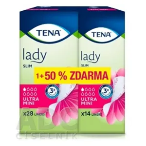 TENA Lady Slim Ultra Mini inkontinenčné slipové vložky 28 + 14 (50% zadarmo) (42 ks) (inov.2020), 1x1 set
