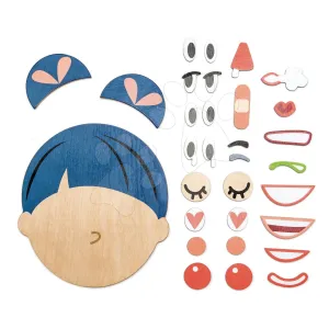 Drevená skladacia hlava What's Up? Tender Leaf Toys 32-dielna súprava s doplnkami na vyjadrenie výrazu