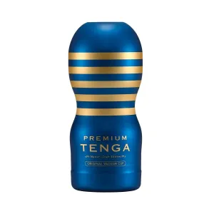 TENGA Premium Original - jednorazový masturbátor (modrý)