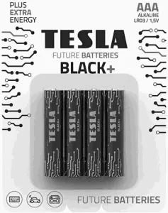 TESLA BATTERIES AAA BLACK+ (LR03 / BLISTER FOIL 4 PCS)
