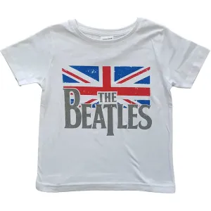 The Beatles Tričko Logo & Vintage Flag White 7 - 8 rokov