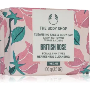 The Body Shop Tuhé mydlo na tvár a telo British Rose (Cleansing Face & Body Bar) 100 g