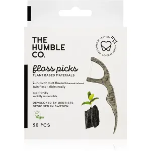 The Humble Co. Floss Picks dentálne špáradlá Charcoal 50 ks