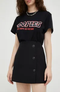 Sukňa The Kooples čierna farba, mini, áčkový strih #8675247