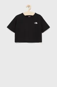Detské bavlnené tričko The North Face čierna farba, #209572